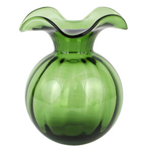Vietri Hibiscus Medium Dark Green Fluted Vase
