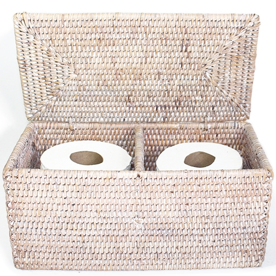 Matahari Double Toilet Paper Holder - White Wash