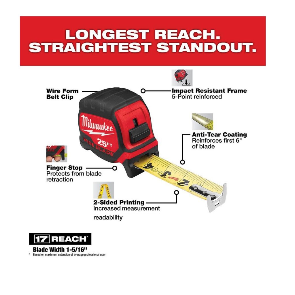 Milwaukee 25' Wide Blade Tape Measure