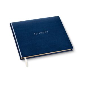 Acadia Navy Leather Guest Book