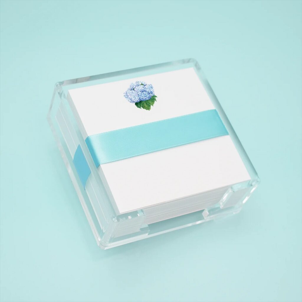 Blue Hydrangea Square Desk Set