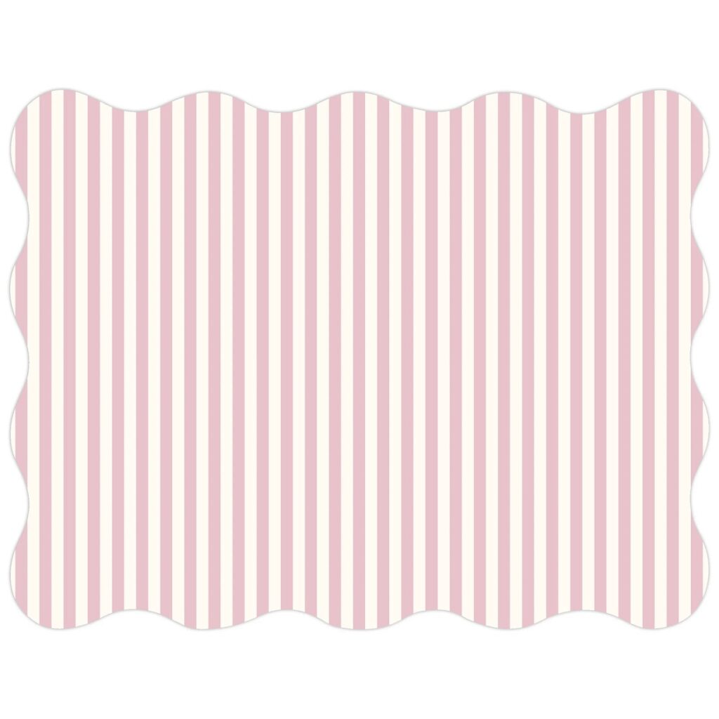 Caitlin Wilson Blush Noelle Stripe Posh Die-Cut Paper Placemats