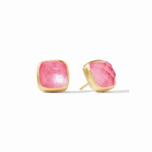 Julie Vos Catalina Stud Earrings - Iridescent Peony Pink