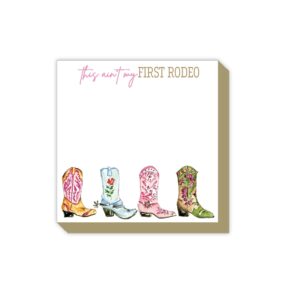 Handpainted Colorful Cowboy Boots Luxe Notepad