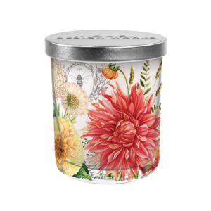 Michel Design Dahlias Decorative Glass Candle