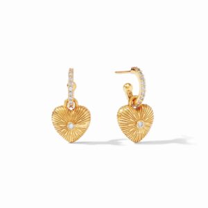 Julie Vos Esme Heart Hoop & Charm Earrings