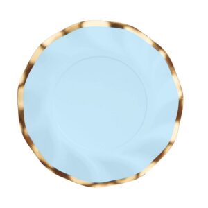 Sophistiplate Wavy Paper Salad Plate - Everyday Sky Blue