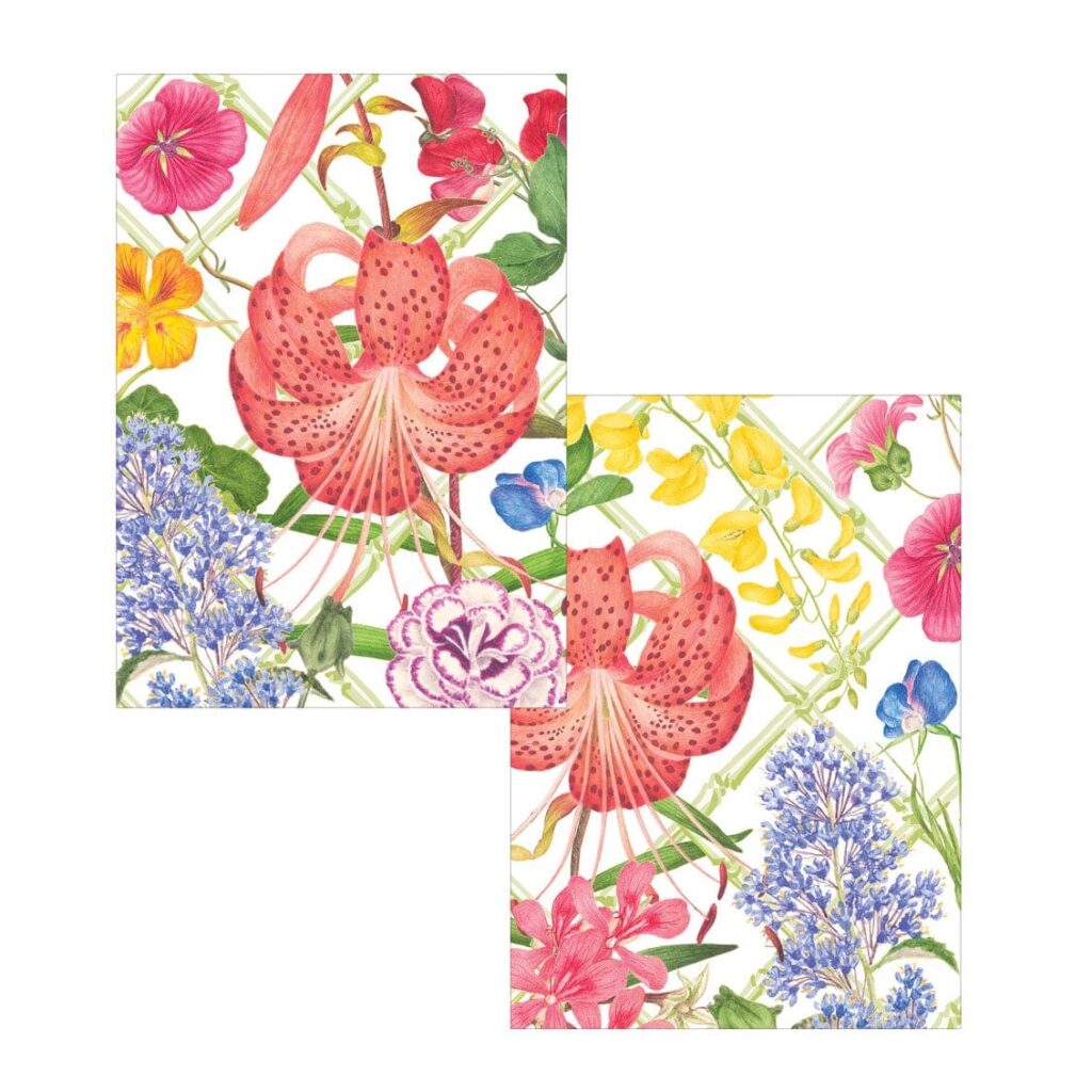 Caspari Floral Trellis Boxed Note Cards & Envelopes