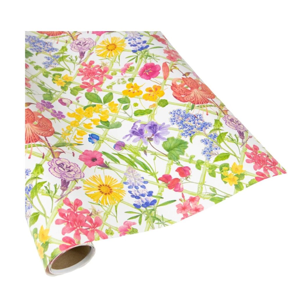 Caspari Floral Trellis Gift Wrapping Paper