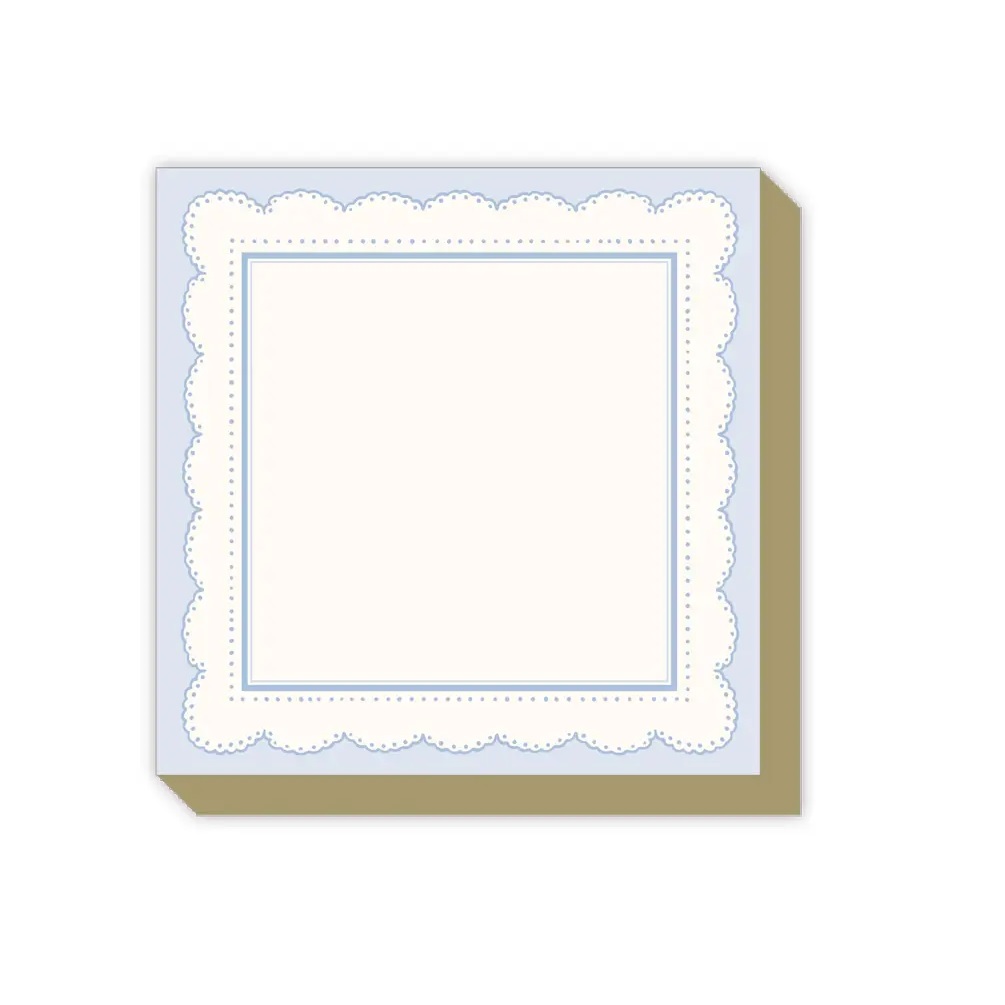 French Blue Scallop Border Luxe Notepad