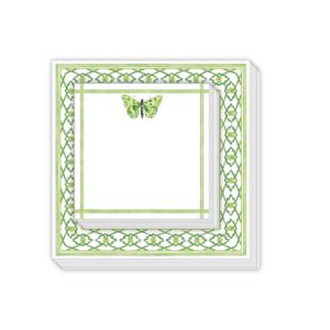 Rosanne Beck Notepad Duo - Green Geo Border with Green Butterfly