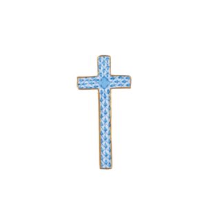 Herend Mini Fishnet Cross - Blue