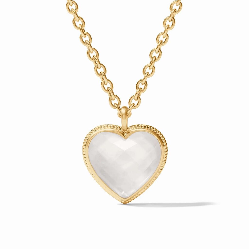 Julie Vos Heart Pendant - Iridescent Clear Crystal