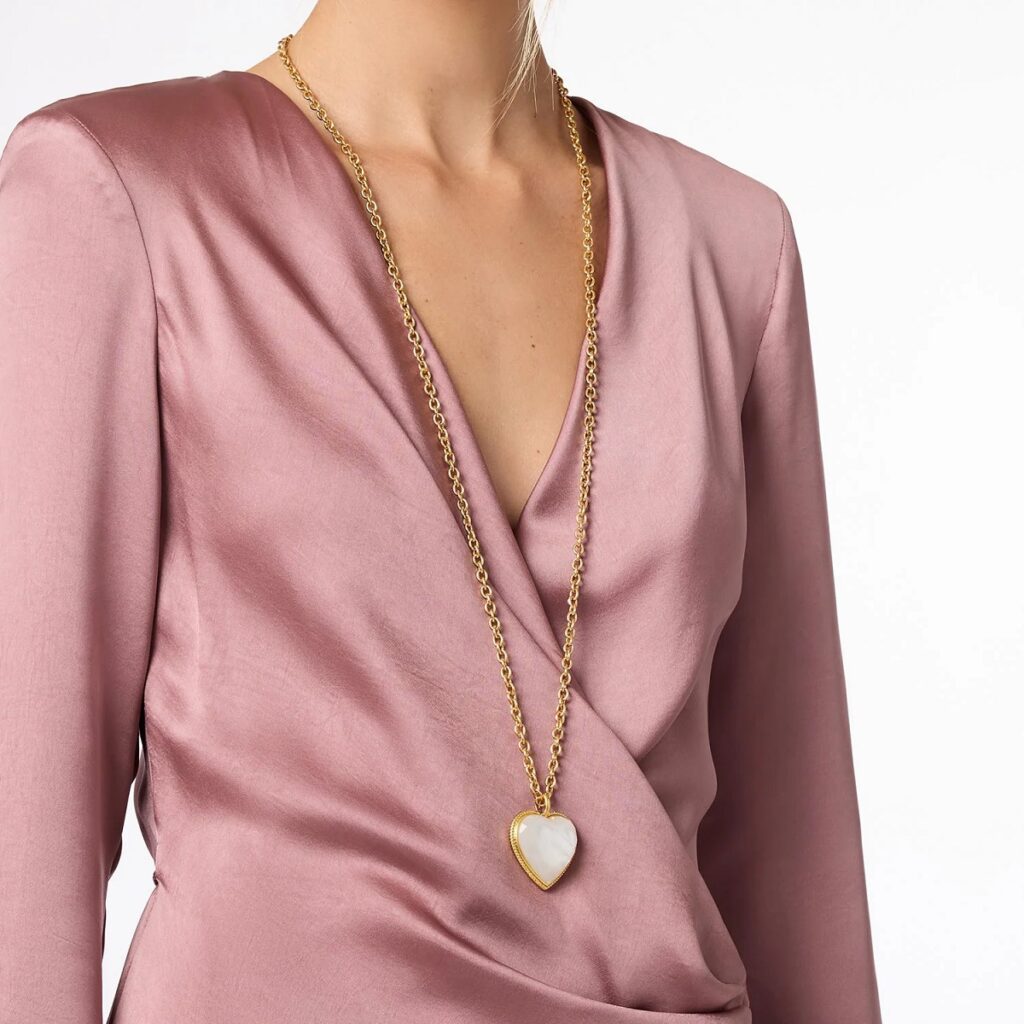 Julie Vos Heart Pendant - Iridescent Clear Crystal