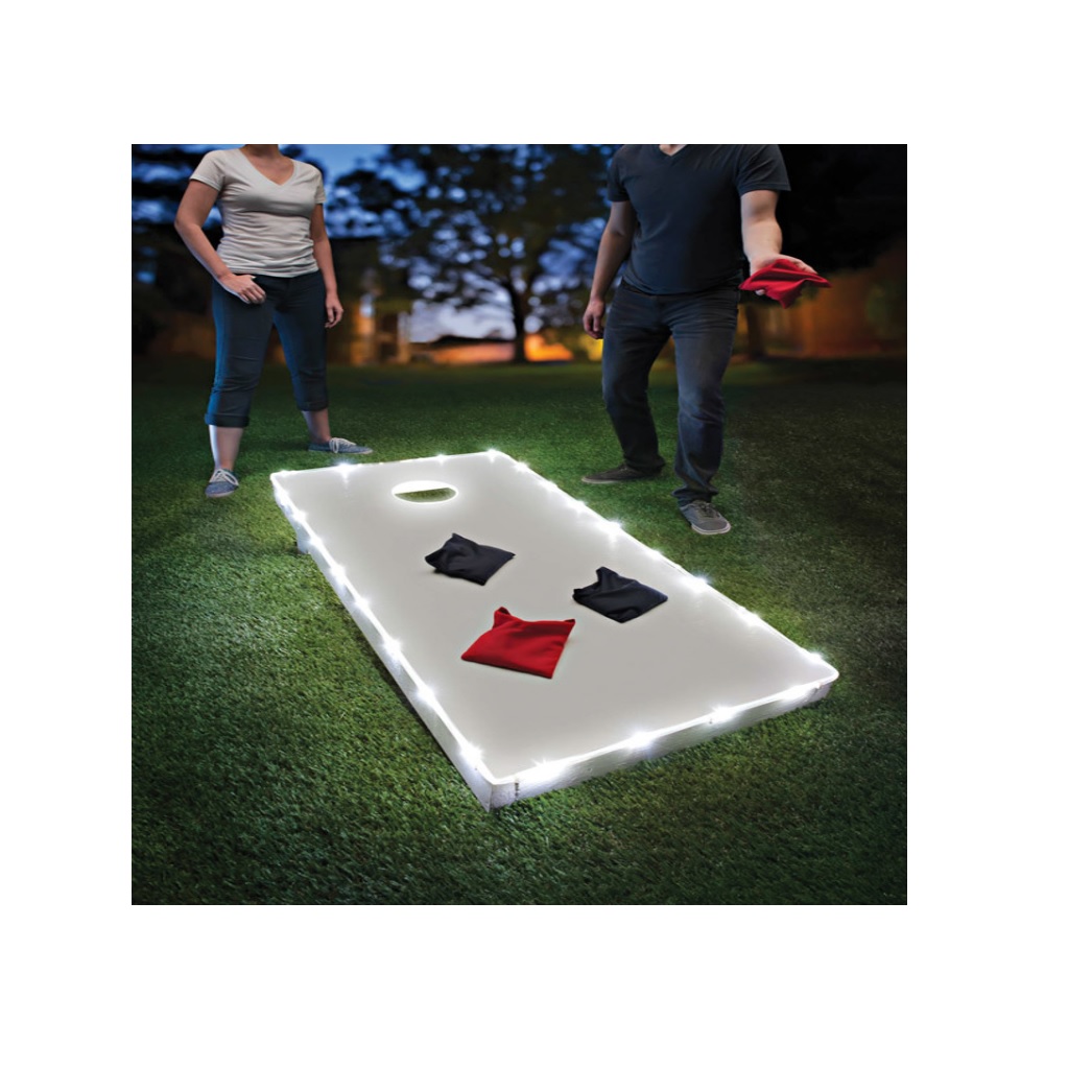 thumbnail interactive-video image 1 of 2PCS White LED Ring Lights For Cornhole Boards – Bean Bag Toss Night Lighting 1 of 2