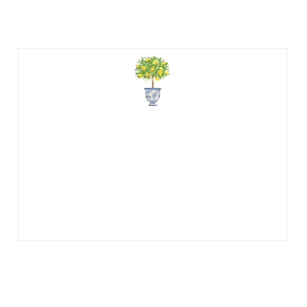 Caspari Lemon Topiary Correspondence Cards & Envelopes