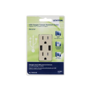 Leviton Decora Ivory 2-Port USB Charging Outlet