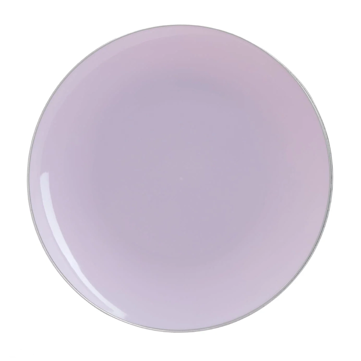 Luxe Party Lavender Purple and Silver Round Plastic Dinner Plates