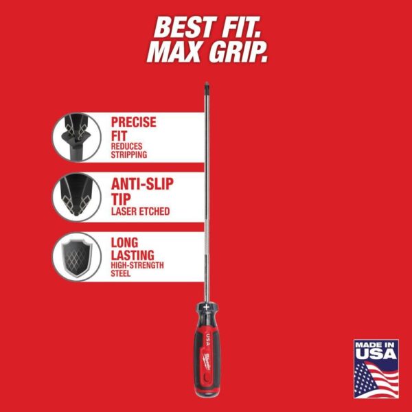 Milwaukee #2 Phillips 10" Cushion Grip Screwdriver