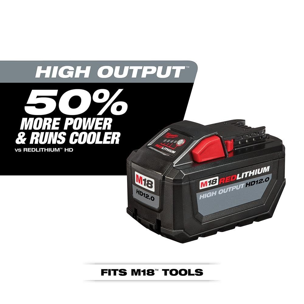Milwaukee M18 Redlithium High Output HD12.0 Battery Pack with Rapid Charger
