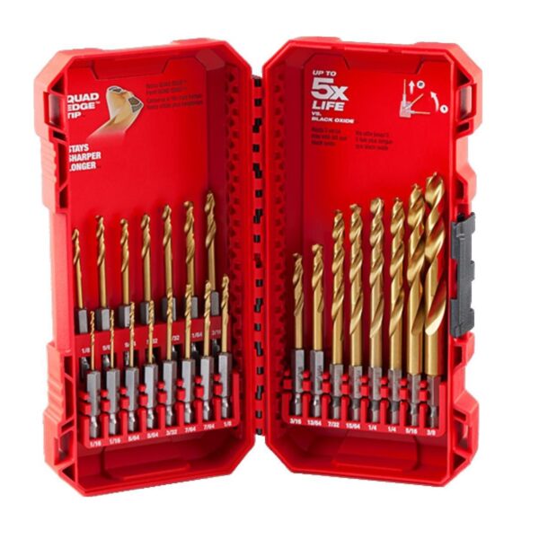 Milwaukee SHOCKWAVE Impact Duty RED HELIX Titanium Drill Bit Set 23PC