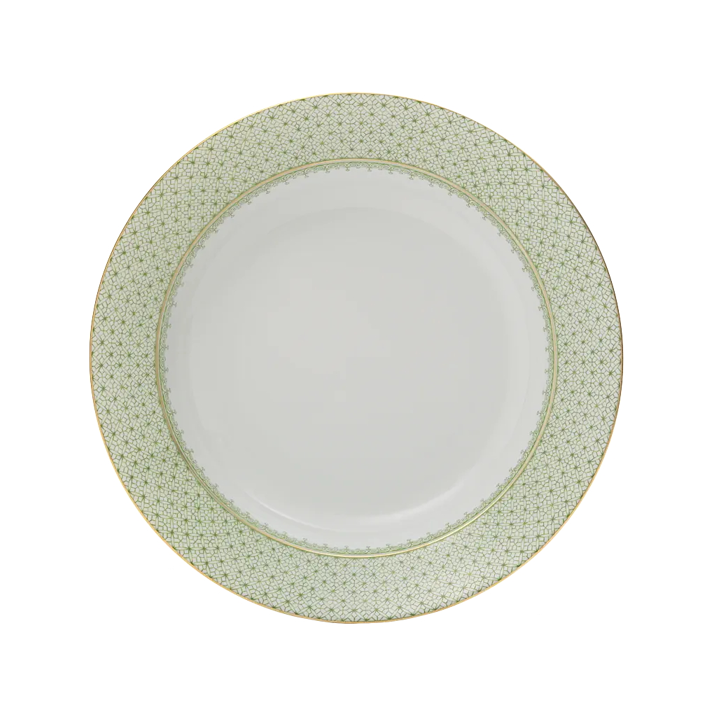 Mottahedeh Apple Green Lace Rim Soup Plate