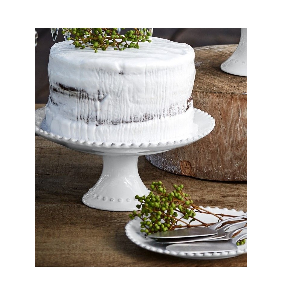 Costa Nova 11" Footed Plate - Pearl White