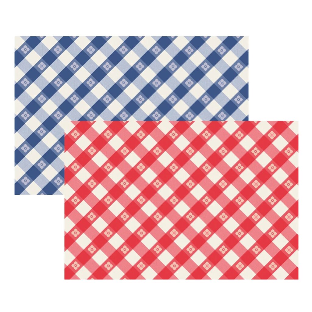 Hester & Cook Picnic Check Paper Placemats - Red/Blue