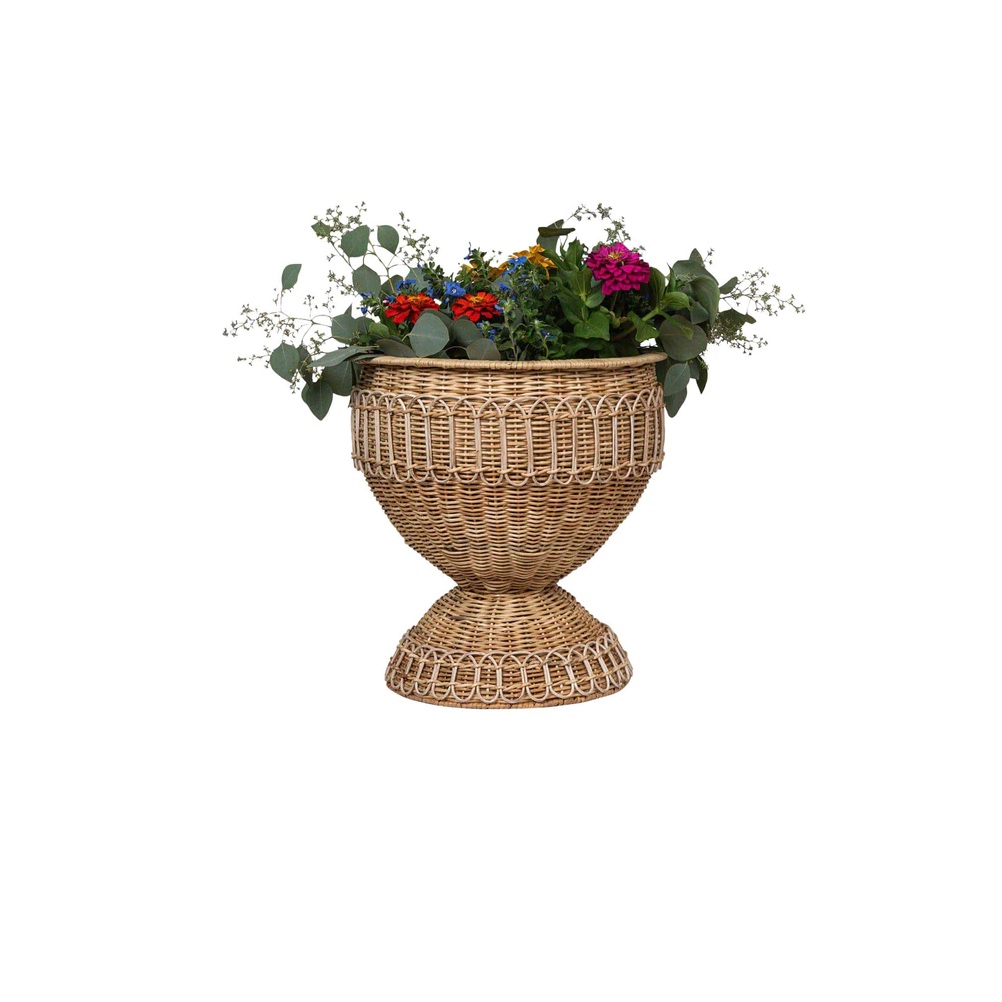 Juliska Provence Rattan Medium Urn - Whitewash