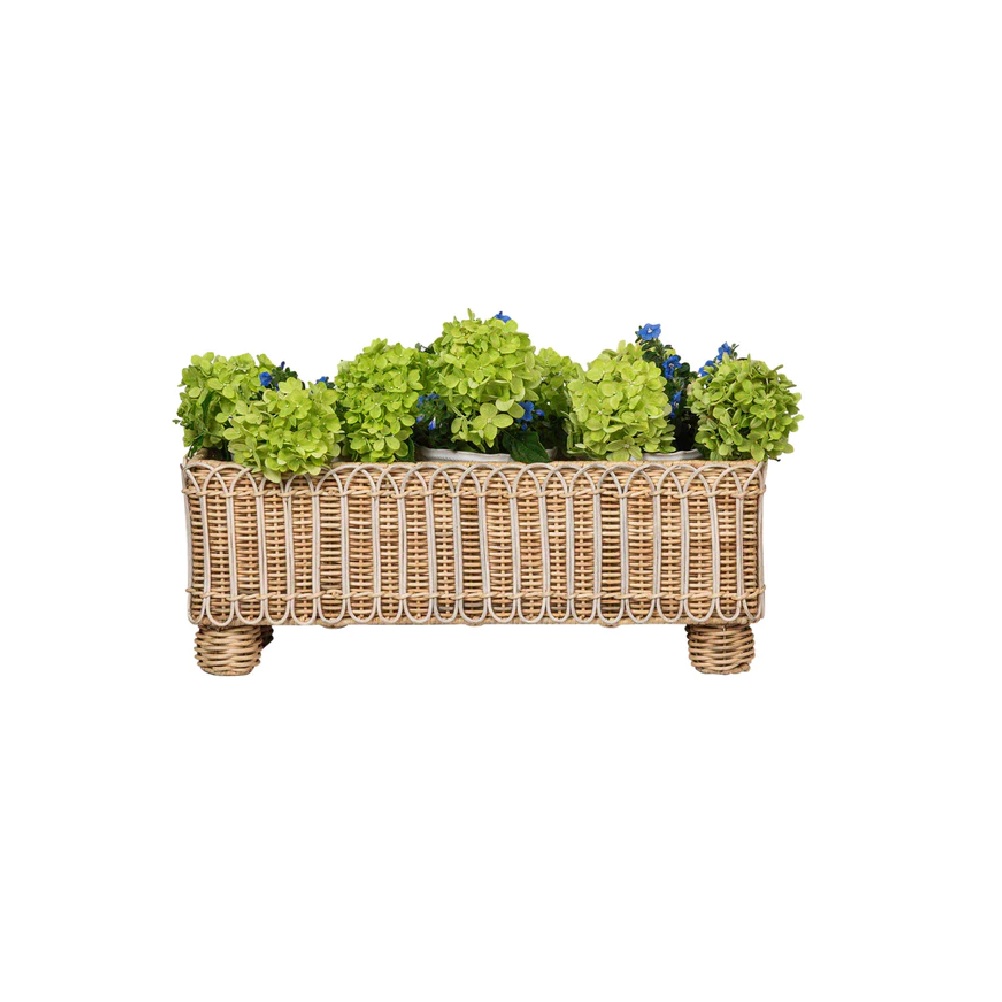 Juliska Provence Rattan Rectangular Planter - Whitewash