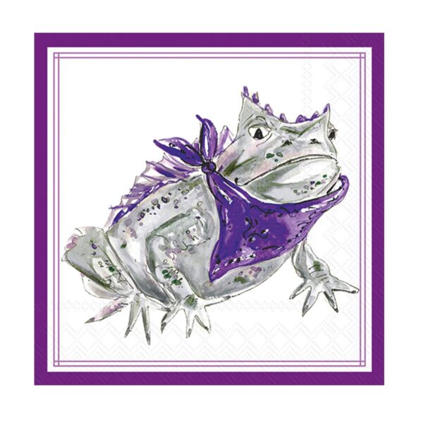 Purple Horned Frog Paper Cocktail Napkins