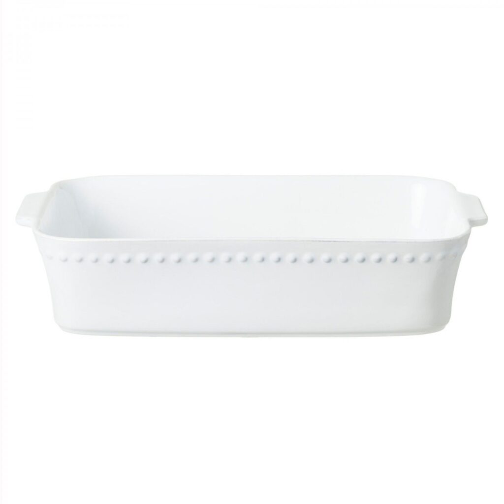 Costa Nova 15" Rectangular Baker - Pearl White