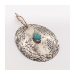 J. Alexander Oval Silver Ornament with Turquoise.