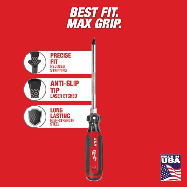 Milwaukee #3 Square 6" Cushion Grip Screwdriver