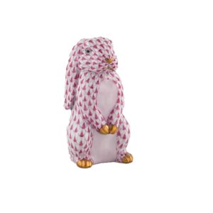 Herend Standing Lop Ear Bunny - Raspberry