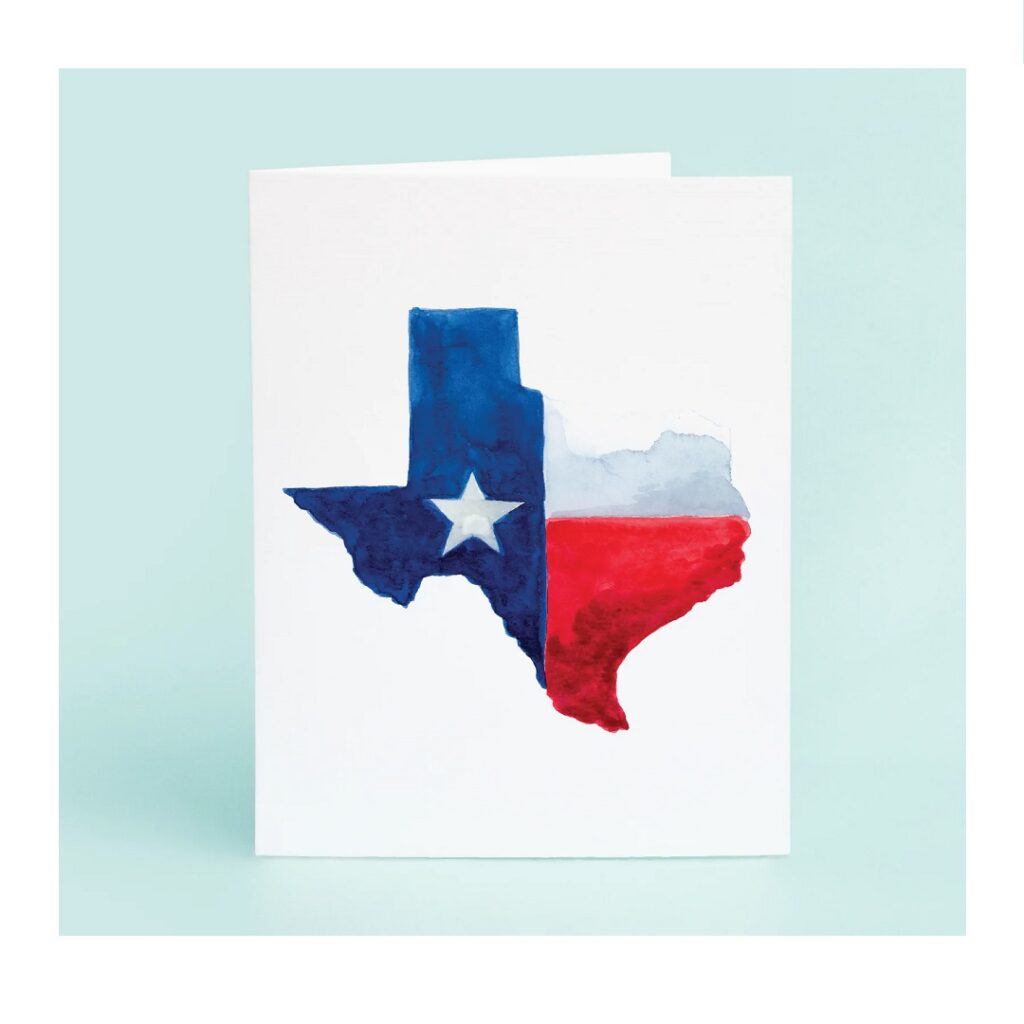 State Of Texas Outline Boxed Greeting Card Set