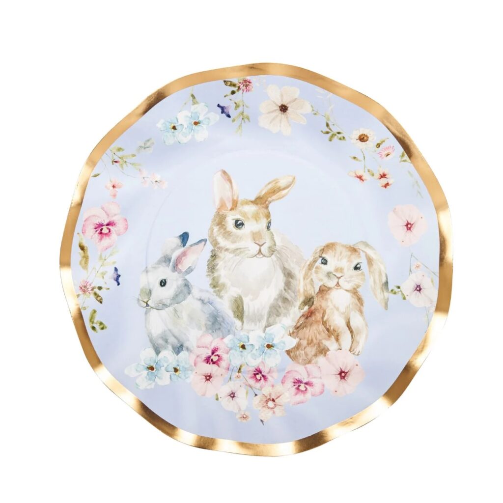 Sophistiplate Wavy Paper Salad Plates - Charming Easter