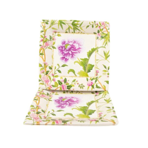 Caspari Wellington Ivory Paper Salad & Dessert Plates