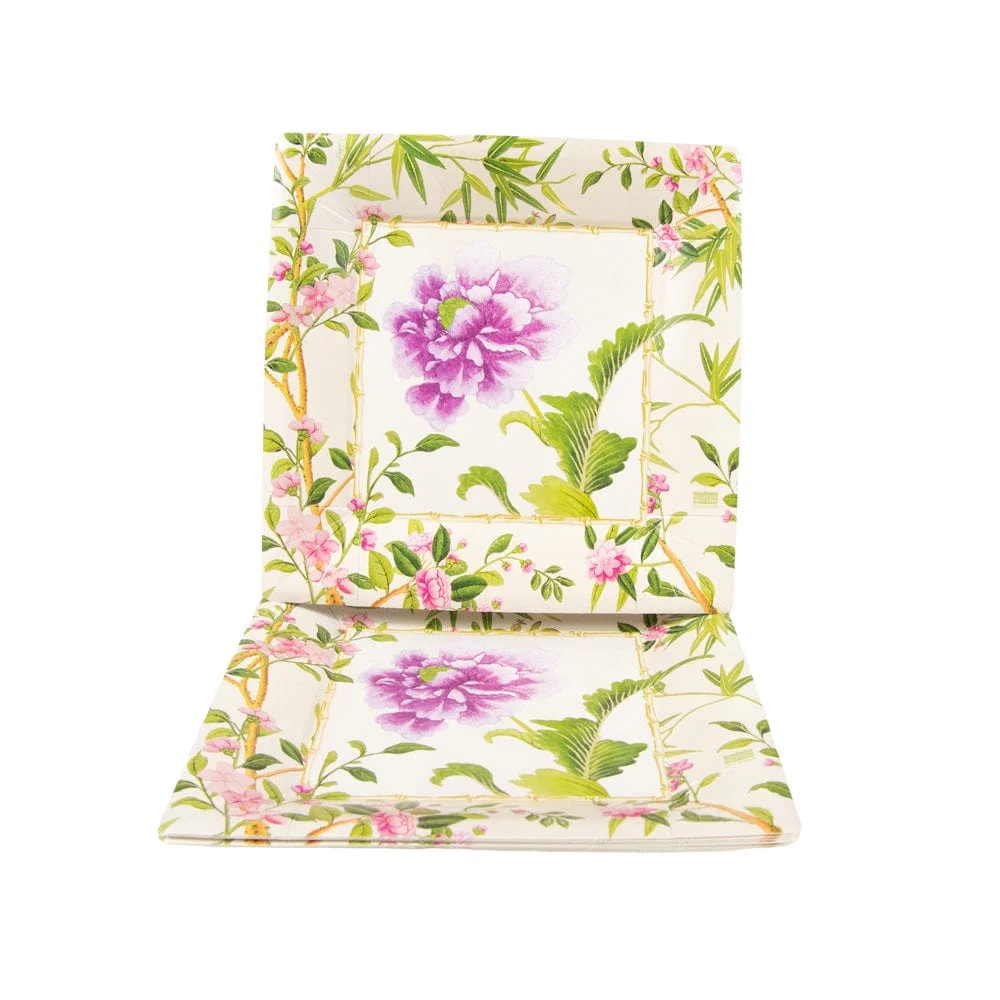 Caspari Wellington Ivory Paper Salad & Dessert Plates