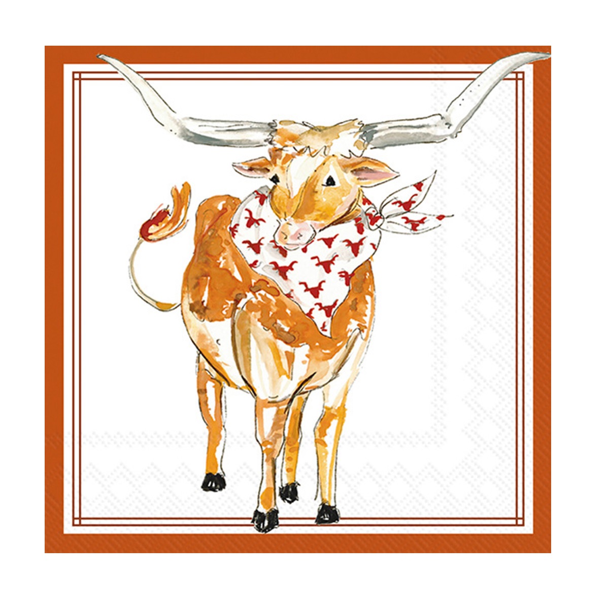 White Longhorn Paper Cocktail Napkins