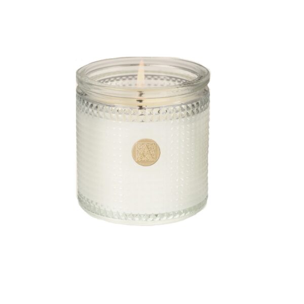 Aromatique White Amaryllis & Rosemary - Textured Glass Candle