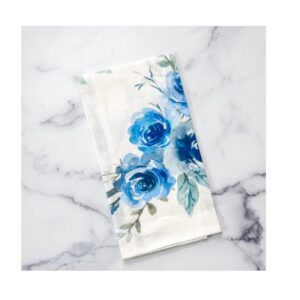 Blue Watercolor Linen Towel