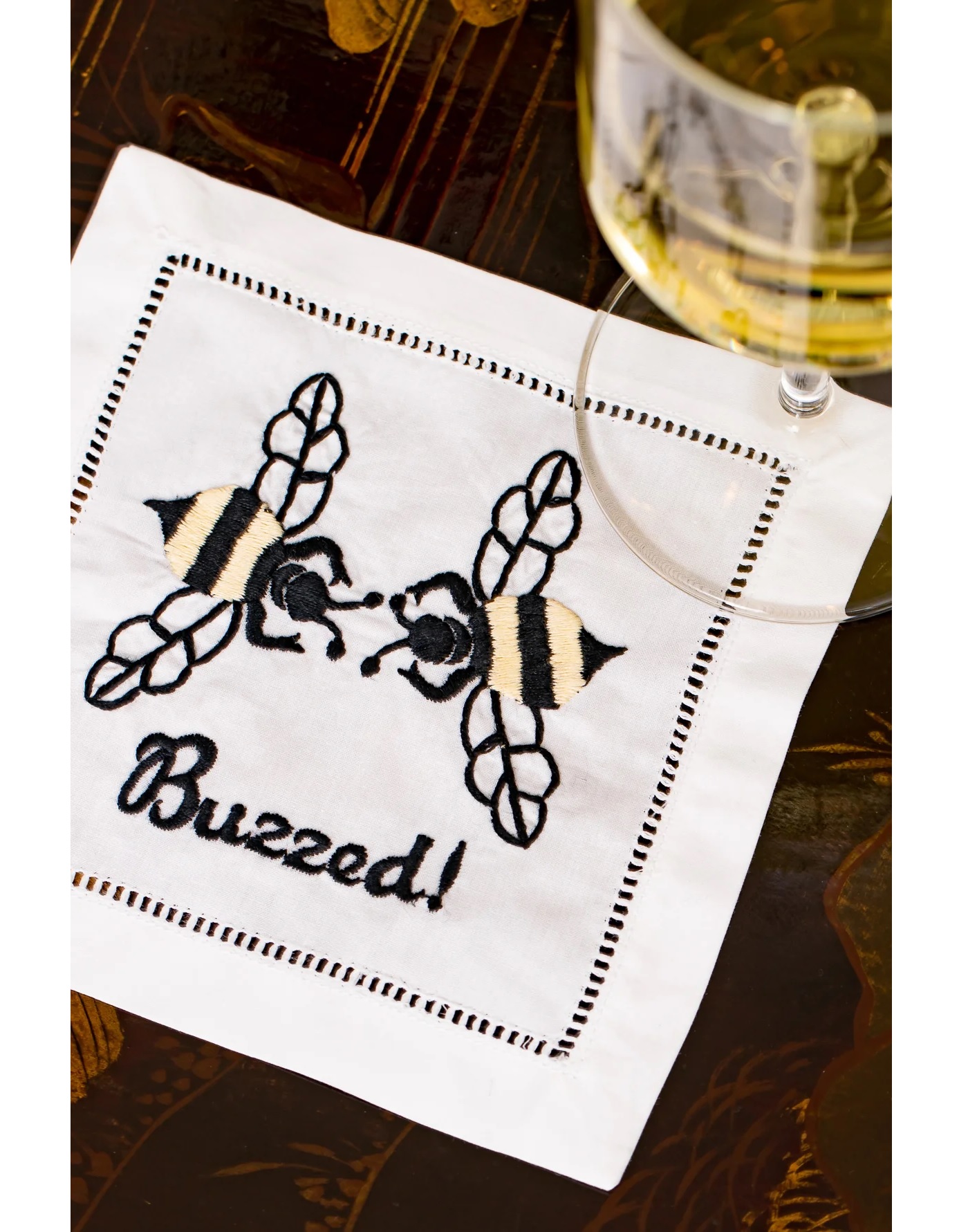 August Linen Cocktail Napkins Set/4 Buzzed Berings