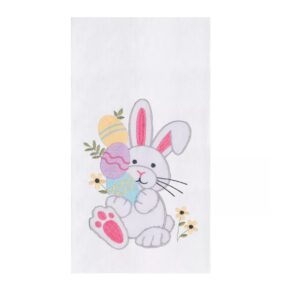 C&F Home Easter Bunny Egg Hunt Embroidered Cotton Flour Sack Kitchen Towel