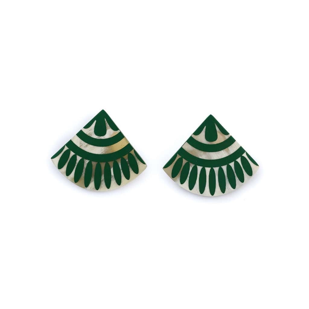 Sunshine Tienda Green Porcelain Earrings