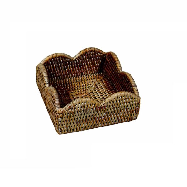 Rattan Scalloped Luncheon Napkin Holder Natural Berings