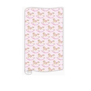 Rosanne Beck Pink Rocking Horses Wrapping Paper