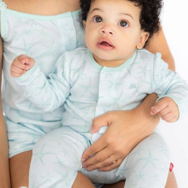 Shine Bright Like a Starfish Organic Cotton Magnetic Parent Favorite Footie