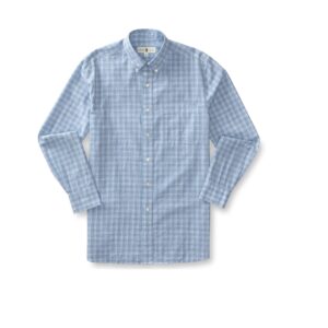 Duck Head Thornton Plaid Cotton Slub Sport Shirt - Lure Blue