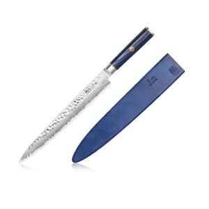 KITA Series 10-Inch Sashimi Knife with Sheath, High Carbon X-7 Damascus Steel